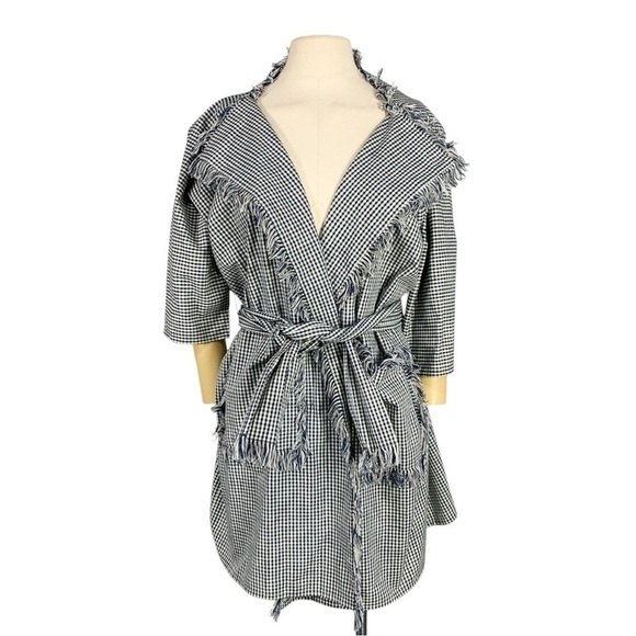 CHLOE Gingham Wrap Style Midi Coat Size EU 36 - Picture 1 of 12